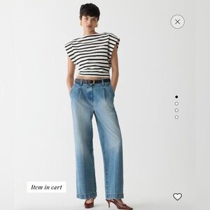 NWT J. Crew Essential Wide Leg Jean in Ruth Wash, size 30